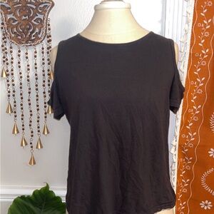 On Fire Black Cold Shoulder Tee